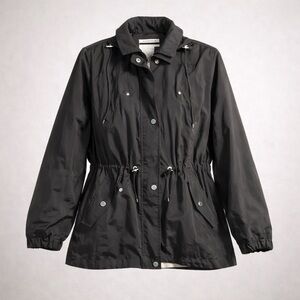 Charter Club Anorak Jacket Large Petite Water-Resistant Hooded Drawstring Waist